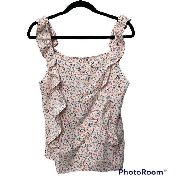 Loft | Floral Ruffles on the Straps Blouse - Picture 1 of 3